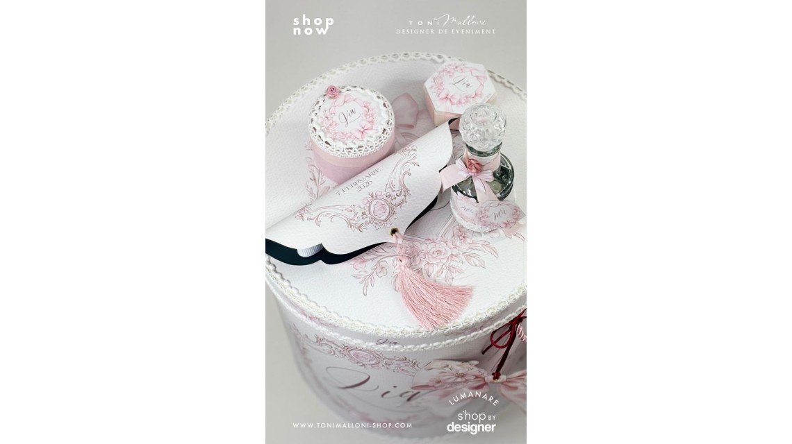 Trusou botez Pink Bows alb murdar, roz pudră și burgundy 7